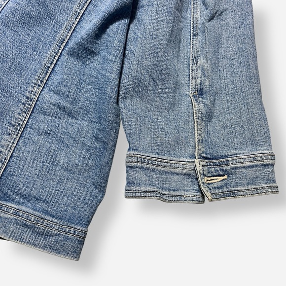 Live A Little LAL Denim Jean Jacket XL Vintage Y2K Pearl Buttons 3/4 Sleeves - Picture 8 of 12